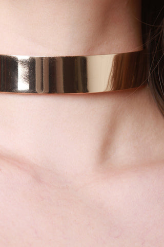 Gold Standard Metallic Band Choker