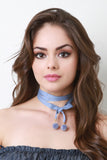 Pom Pom Wrap Choker