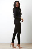 Jersey Knit Mock Neck Jumpsuit