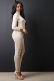 Jersey Knit Mock Neck Jumpsuit