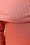 Ribbed Knit Off The Shoulder Bodycon Dress