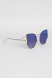 Wire Framed Mirrored Cat Eye Sunglasses