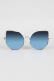 Wire Framed Mirrored Cat Eye Sunglasses