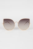 Wire Framed Mirrored Cat Eye Sunglasses