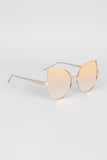 Wire Framed Mirrored Cat Eye Sunglasses