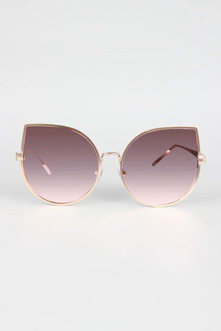 Wire Framed Mirrored Cat Eye Sunglasses