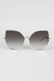 Wire Framed Mirrored Cat Eye Sunglasses