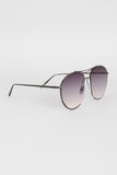 Long Semi Framed Wire Aviator Sunglasses
