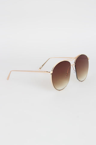 Long Semi Framed Wire Aviator Sunglasses
