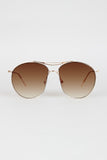 Long Semi Framed Wire Aviator Sunglasses