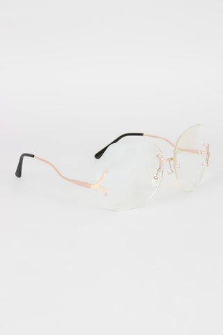 Wide Frame-less Glasses