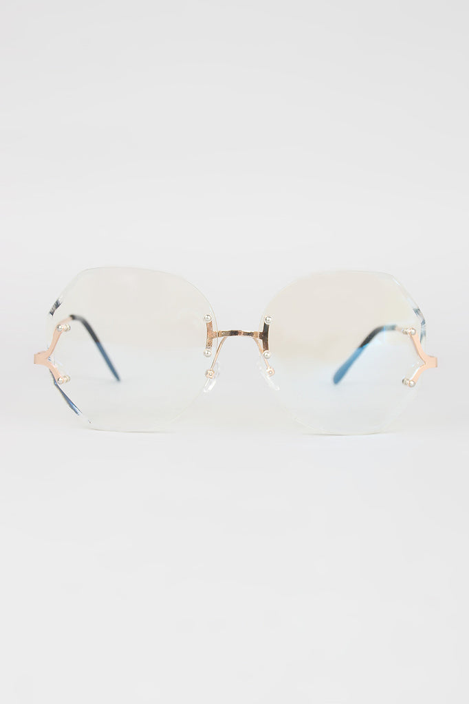 Wide Frame-less Glasses