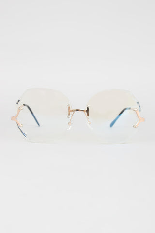 Wide Frame-less Glasses