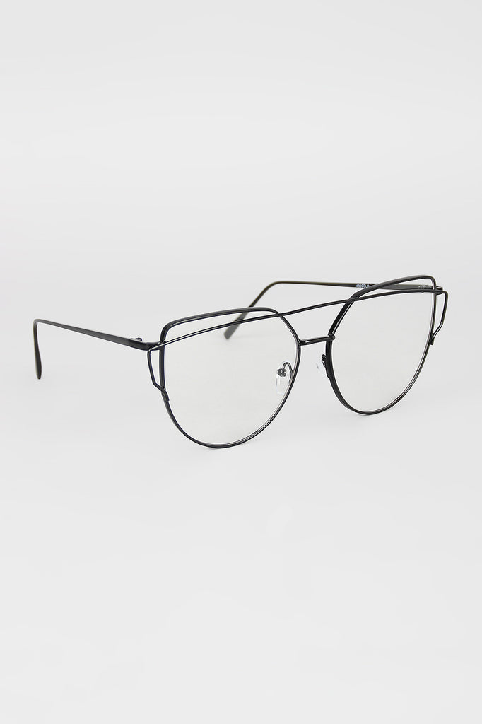 Double Brow Wire Frame Glasses