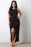 Side Cutout Knotted Twist Maxi Dress