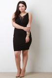 Lace Trim Deep V Spaghetti Strap Dress