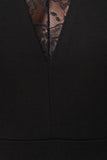Lace Trim Deep V Spaghetti Strap Dress