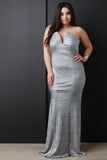 Sweetheart Hologram Glitter Maxi Dress