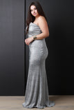 Sweetheart Hologram Glitter Maxi Dress