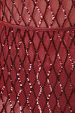 Semi Sheer Mesh Diamond Pattern Sequin Midi Skirt