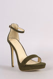Suede Platform Ankle Strap Stiletto Heel
