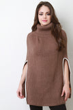 Knitted Turtle Neck Poncho
