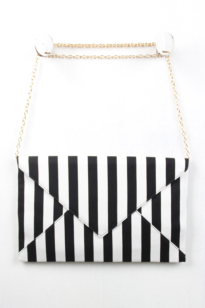 Striped Envelope Clutch