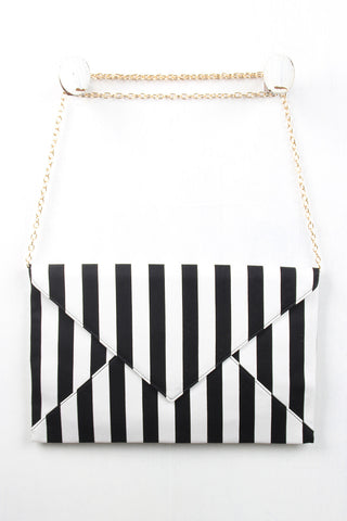 Striped Envelope Clutch