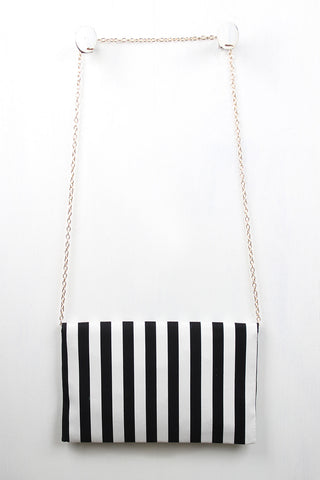 Striped Envelope Clutch
