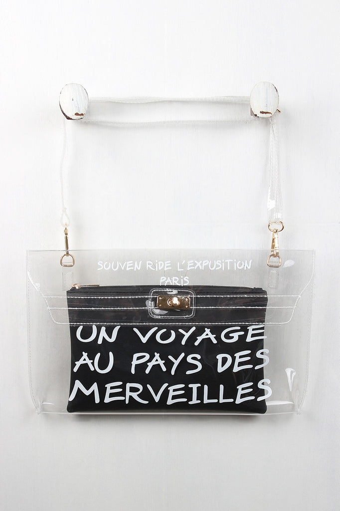 Voyage to Wonderland Clear Clutch