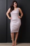 Rib Knit Shimmer Sleeveless Dress