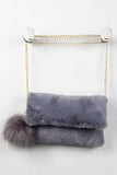 Faux Fur Fold Over Clutch