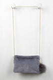 Faux Fur Fold Over Clutch