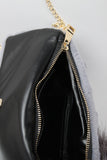 Faux Fur Fold Over Clutch