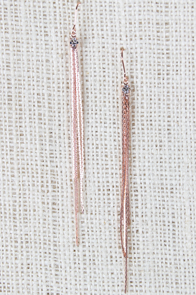 Rhinestone Snake Chain Drop Earrings