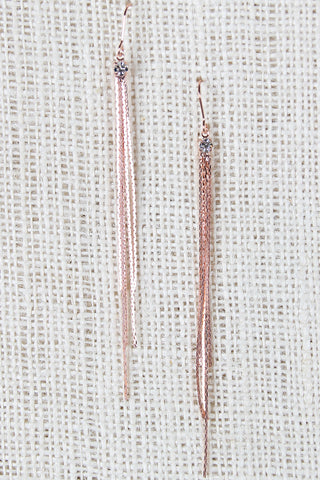 Rhinestone Snake Chain Drop Earrings