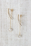 Curved Bar Faux Pearl Drop Earrings