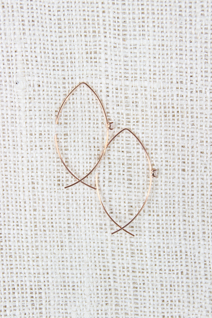 Faux Gem Flat Upside Down Thin Hoops