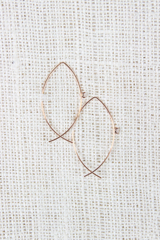 Faux Gem Flat Upside Down Thin Hoops