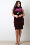 Velvet Mock Neck Bodycon Dress