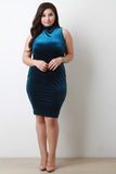 Velvet Mock Neck Bodycon Dress