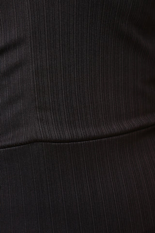 Split Long Sleeve Deep V Collared Dress