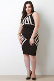 Mesh Sheer Illusion Sleeveless Bodycon Dress
