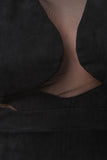 Vegan Suede Mesh Inset Sleeveless Bodycon Dress