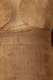 Vegan Suede Mesh Inset Sleeveless Bodycon Dress