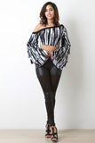 Tier Bell Sleeves One Shoulder Crop Top