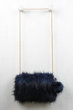 Two-Tone Faux Fur Keychain Clutch