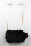 Two-Tone Faux Fur Keychain Clutch