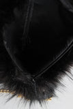 Two-Tone Faux Fur Keychain Clutch
