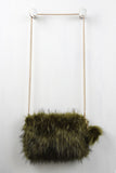 Two-Tone Faux Fur Keychain Clutch